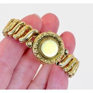 Sweetheart Bracelet Locket Expansion Gold Filled, Vintage Signed Carmen,DFB Co.